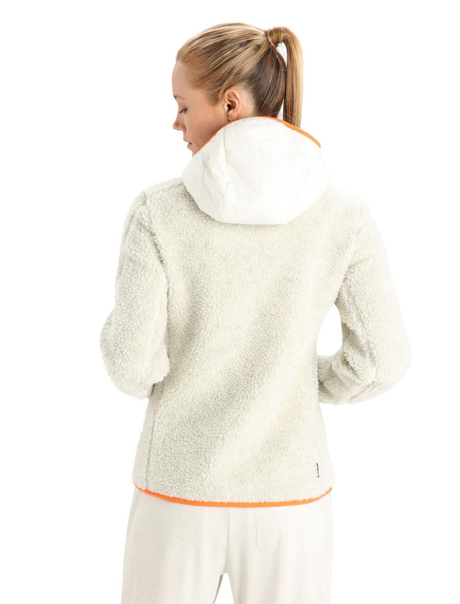 Icebreaker RealFleece™ Merino High Pile Long Sleeve Zip Naisten Huppari Valkoinen | FI 1661LISH